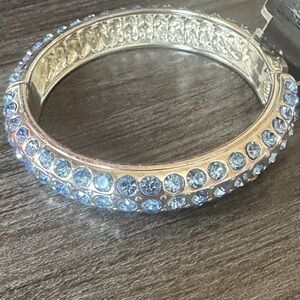 Sparkling Light Blue Crystal Bangle Bracelet